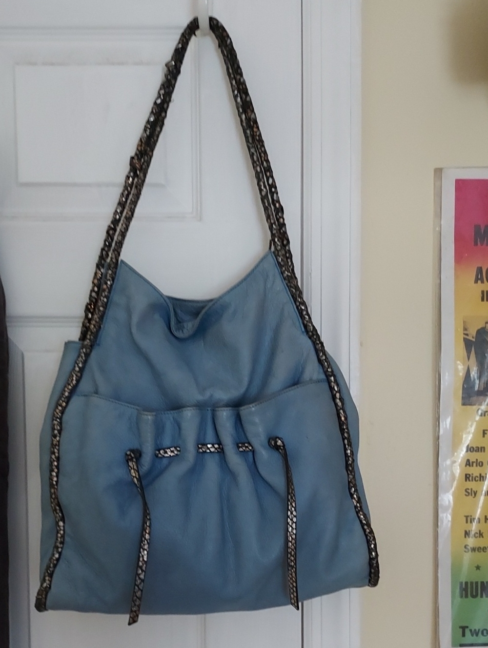 Sorial Blue Leather Shoulder Bag